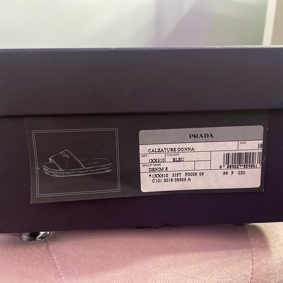 Blue Prada sandals size 7 or size 38 - Picture 2 of 3